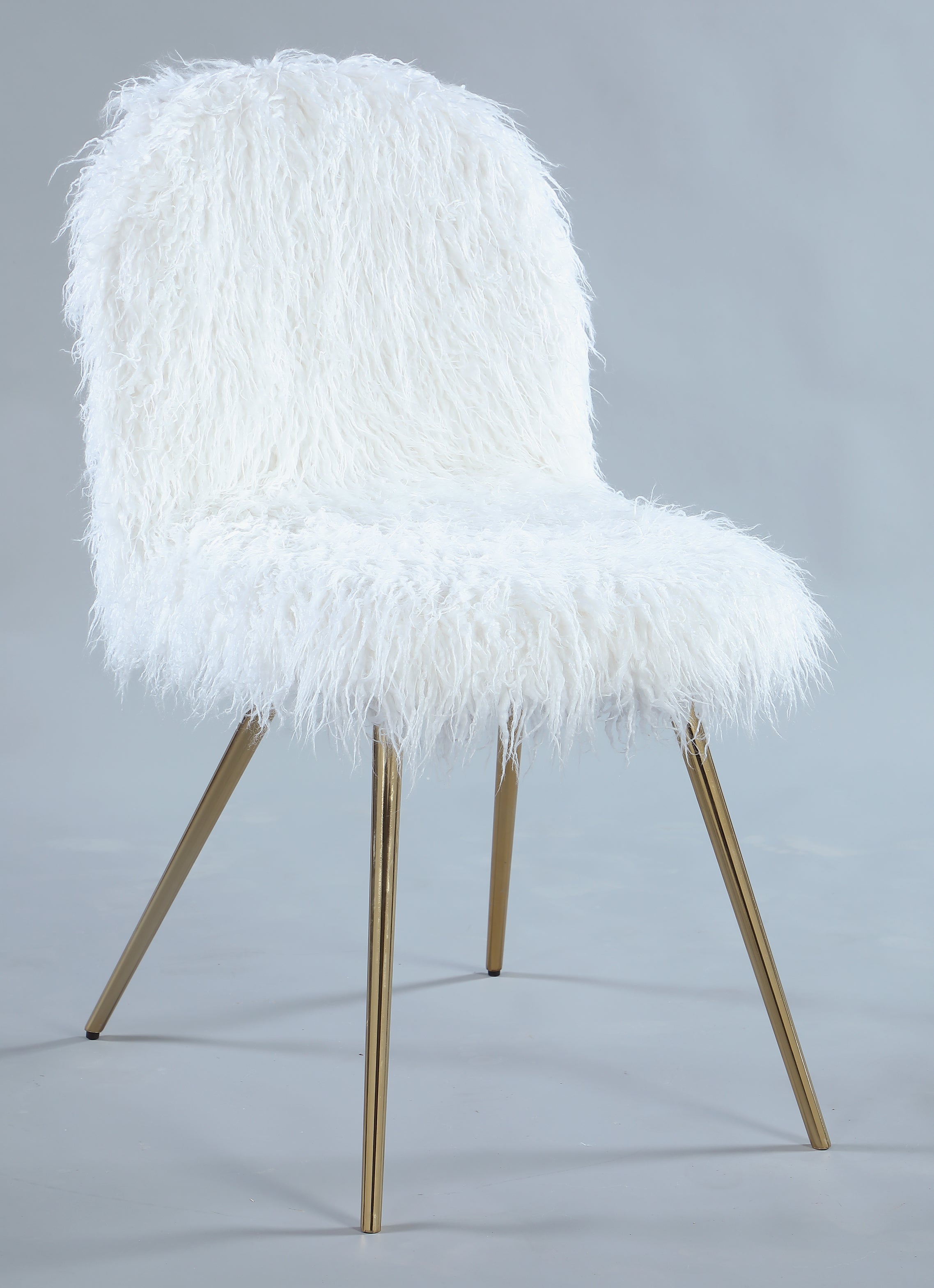 Roundhill Furniture Ravni Faux Fur Accent Chair with Ottoman - Cozy Modern Living Room Seating for Home Office, Bedroom or Reading Nook