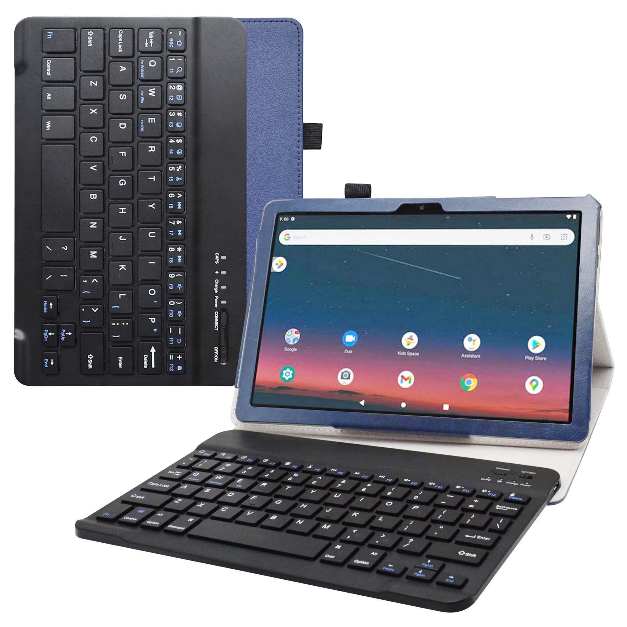 LiuShan Detachable Keyboard Case for Onn 10.1 Gen 3 Tablet (2022 Model 100071485) - PU Leather Protective Cover with Stand | Blue | Perfect for Work, Study & Travel | Not Compatible with Onn 10.1 2019/2020 Models