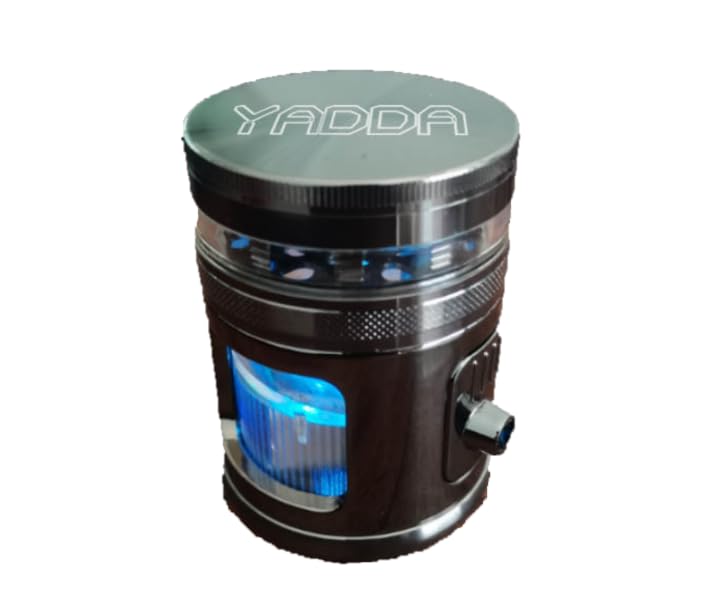 Premium Electric Herb Grinder & Dispenser - Automatic, Large Capacity, LED Light, Zinc Alloy (Gun Metal Grey) - Perfect for Kitchen, Cooking, Baking & Herbal Medicine Preparation