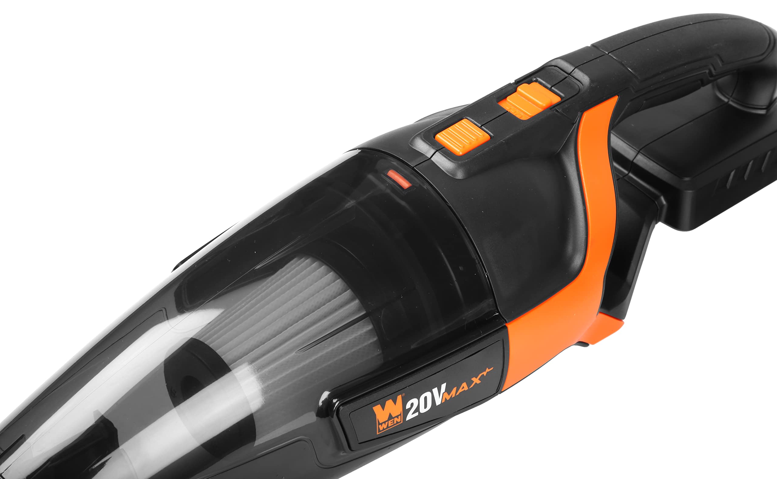 WEN 20V Max Cordless Handheld Vacuum Cleaner with 2.0Ah Lithium-Ion Battery & Charger (20861) - Lightweight for Car, Home, and Pet Hair Cleaning