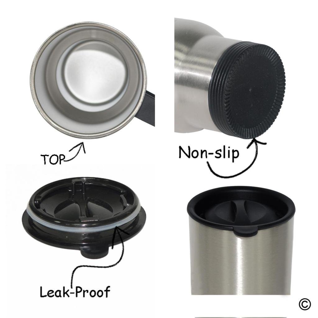 Stainless Steel Travel Mug for Dad - 14oz Insulated Coffee Cup with Lid, Silver - Perfect Father's Day Gift, Office Commute & Outdoor Adventures