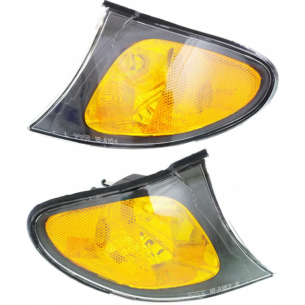 2002-2005 BMW 325i Amber DOT Certified Turn Signal & Parking Light Pair - Driver & Passenger Side - Compatible with Sedan/Wagon Models | Perfect for Night Driving & Enhanced Visibility