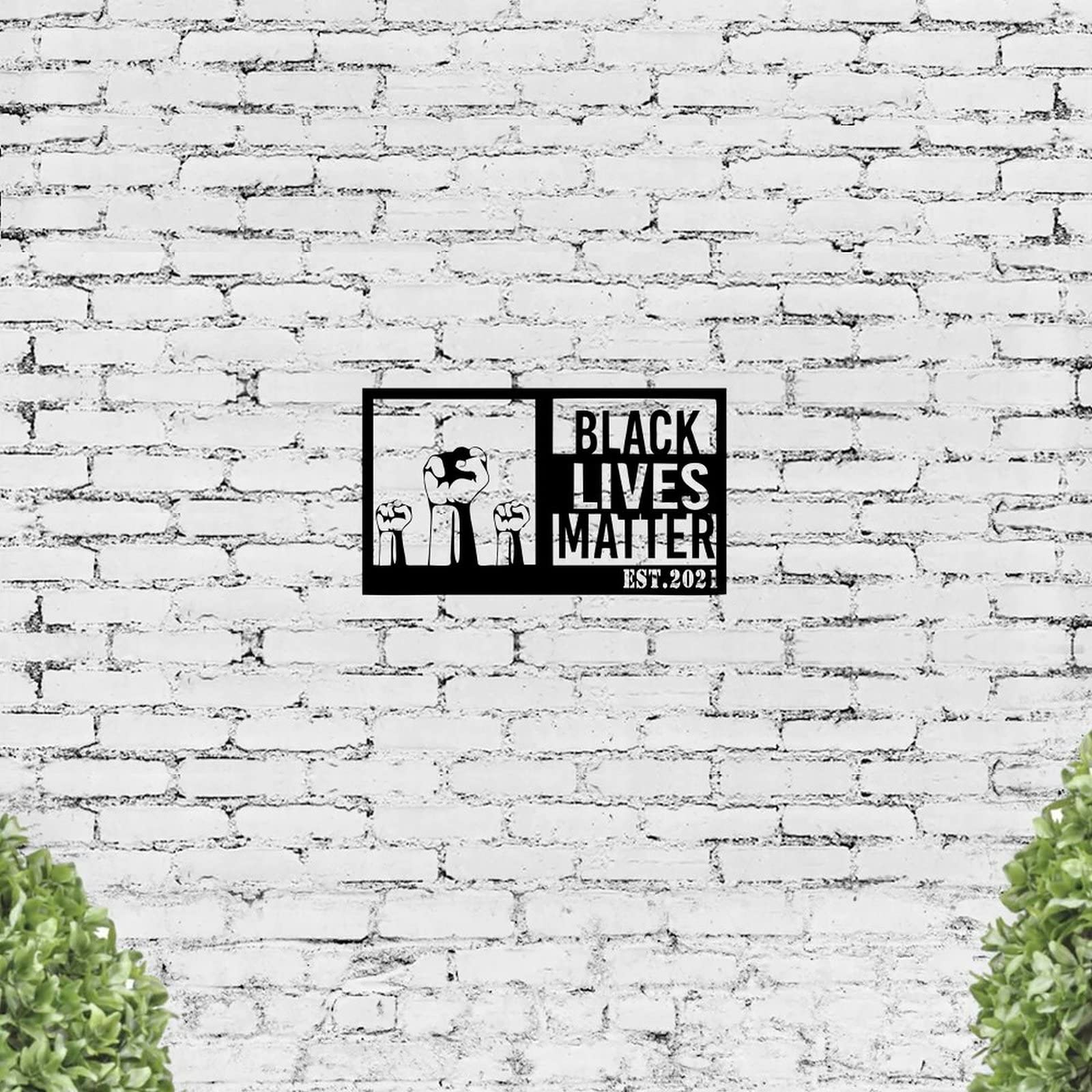 Black Lives Matter BLM Metal Wall Sign - Durable Outdoor Plaque with Lettering for Home & Office Decor - Perfect for Living Room, Bedroom, or Front Porch Wall Art