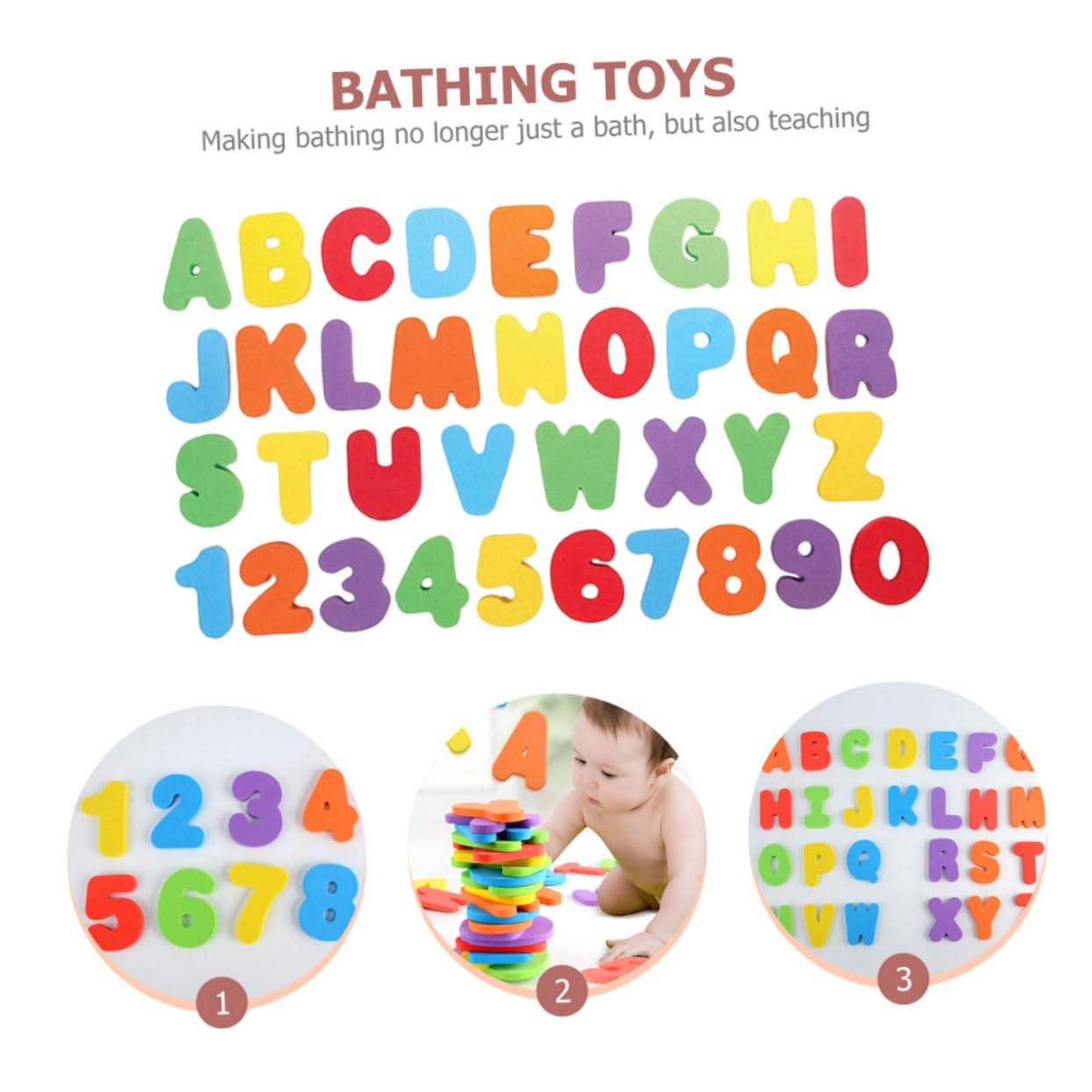 DRESSOOS 1 Set Foam Bath Toys for Kids - Number Counting & Puzzle Learning Toys for Toddlers - Fun Educational Shower Toys for Bathtime Play and Early Math Skills Development
