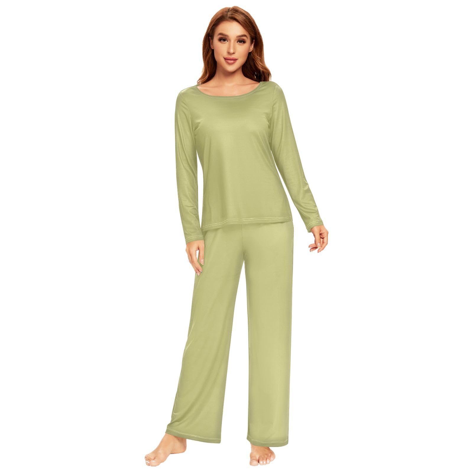 Soft Blue Women's Pajama Set - Long Sleeve Sleepwear Top & Pants Lounge Outfit 20804 | Cozy Nightwear for Relaxing at Home, Sleepovers & Gift Giving