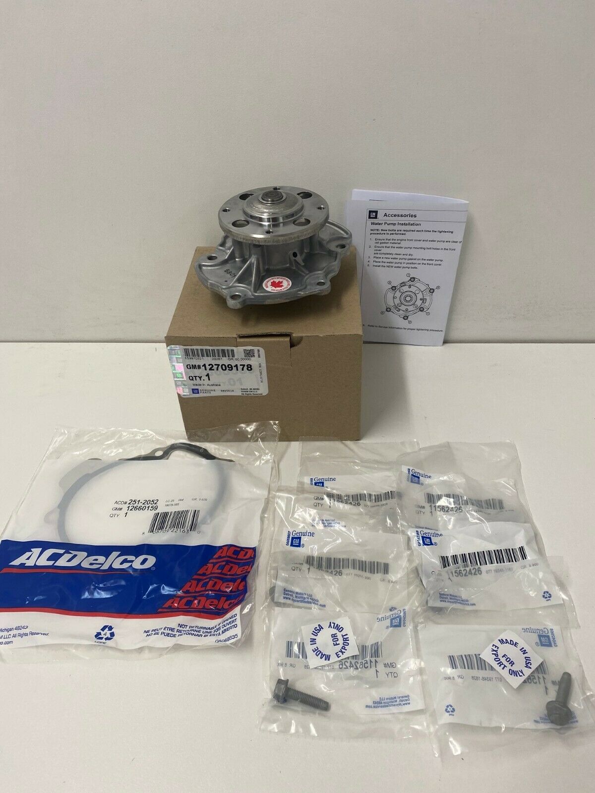 Genuine Holden Commodore VZ VE VF & Statesman WL WM WN V6 Water Pump Kit - Replacement for Engine Cooling System - Perfect for DIY Car Repair and Maintenance