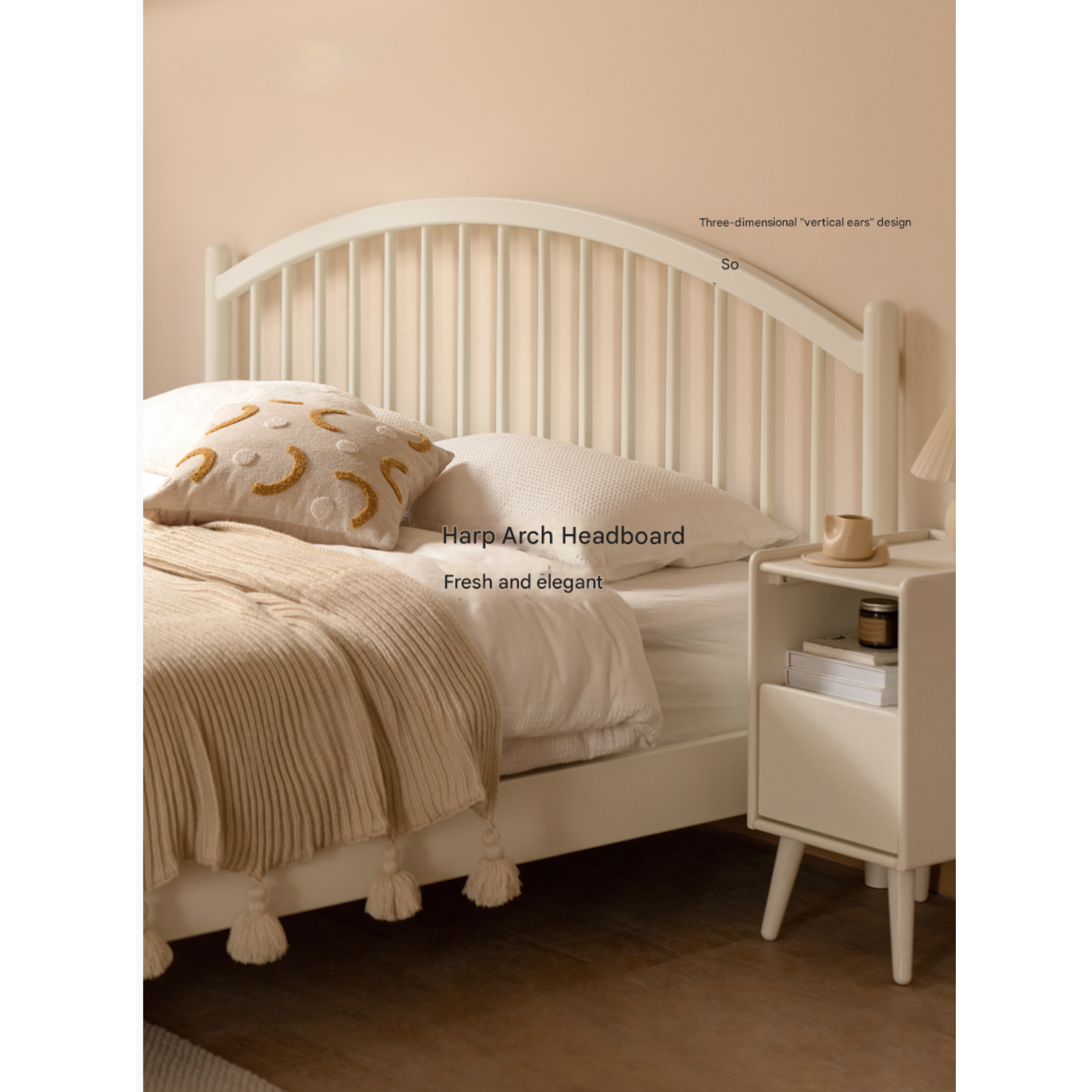 Solid Wood Bed Frame - Beech or Poplar - Queen/King Size - Modern & Sturdy Design for Bedroom, Guest Room, or Dorm - Free Shipping & Easy Assembly