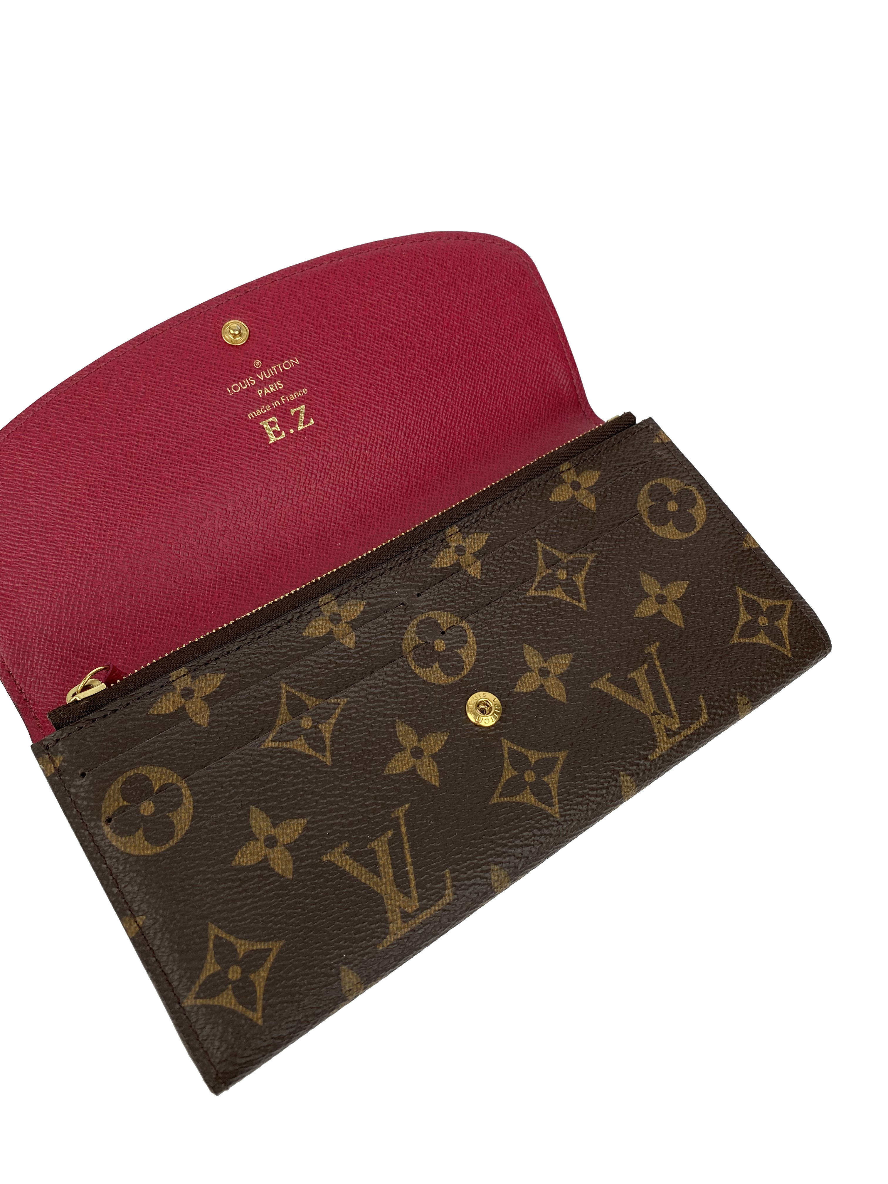 Louis Vuitton Monogram Emilie Wallet in Fuchsia - Luxury Compact Women's Wallet for Everyday Use & Special Occasions