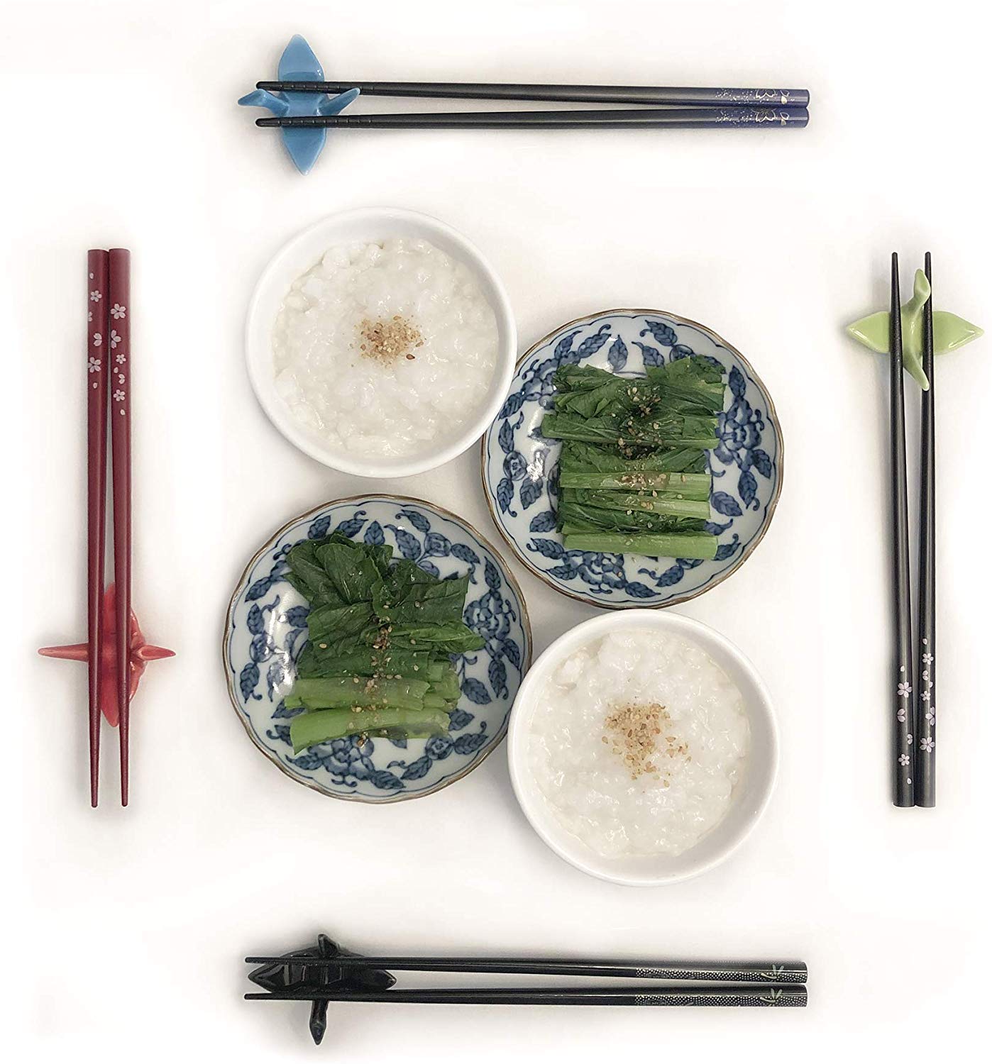JapanBargain 3643 - Reusable Bamboo Travel Chopsticks Set with Case | Chinese, Korean, Japanese Style Utensil | Dishwasher Safe | Sakura Cherry Blossom Pattern | Perfect for Asian Cuisine, Picnics, Camping & Office Lunch