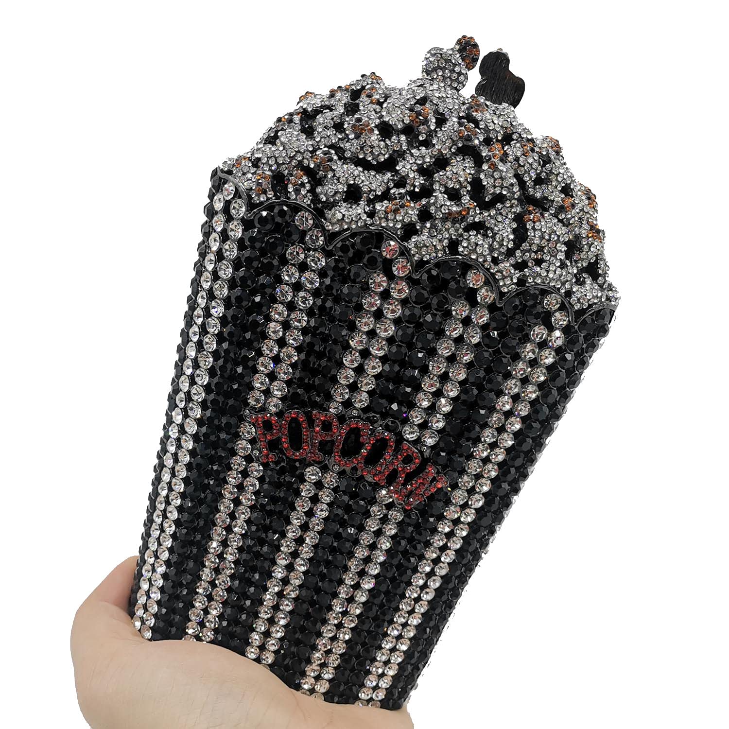 Luxury Rhinestone Clutch Purse for Women - Sparkling Crystal Evening Bag with Diamond Accents for Parties, Weddings & Formal Events | Elegant Popcorn Design Handbag for Prom, Gala & Special Occasions