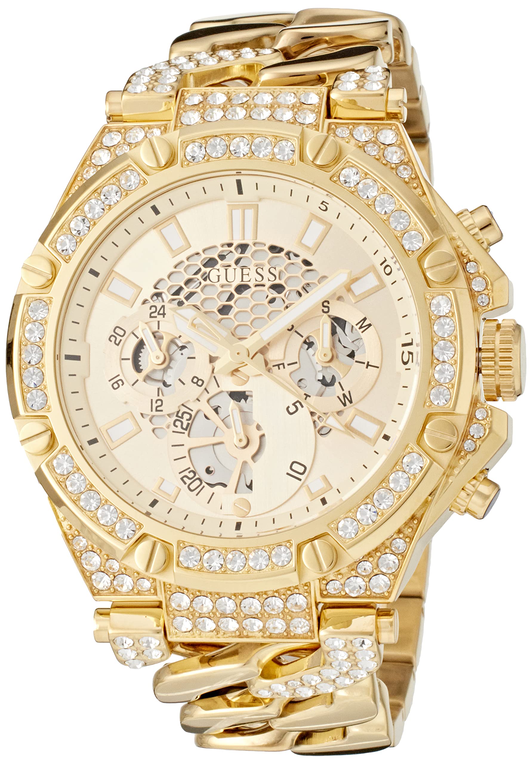 GUESS Men's 46mm Stainless Steel Chronograph Watch with Date Window - Water Resistant Casual & Dress Watch for Business, Dating & Everyday Wear