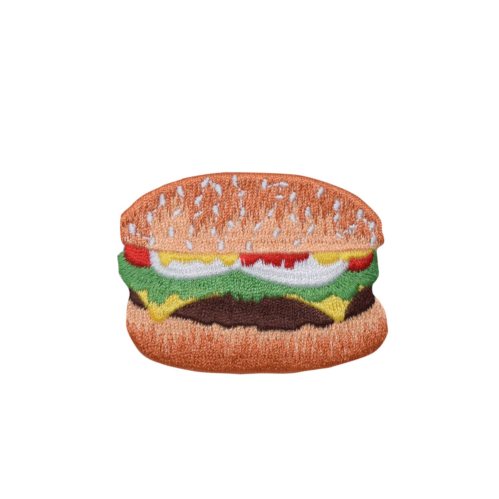 Premium Iron-On Embroidered Hamburger & Cheeseburger Patches for DIY Clothing, Hats & Bags - Food-Themed Applique for Customization & Crafts