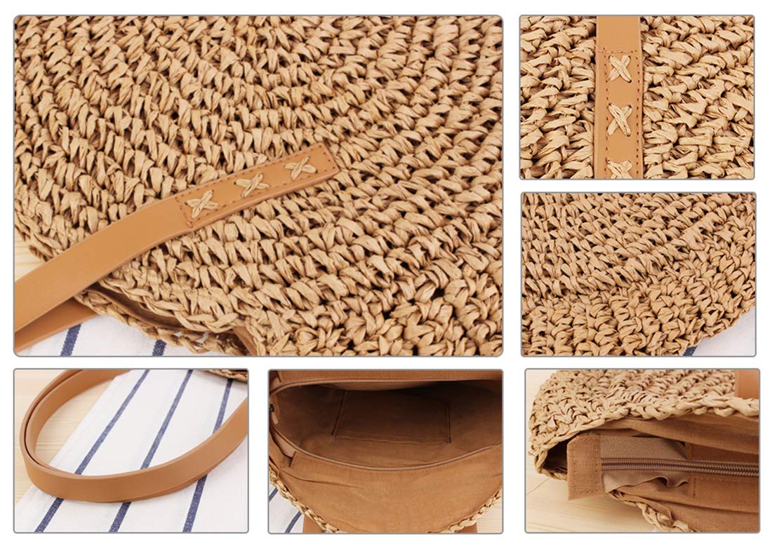 **Women's Large Foldable Straw Beach Bag - Woven Tote Shoulder Purse for Summer Vacation, Travel & Pool Day - Perfect Beach Gift & Accessory**