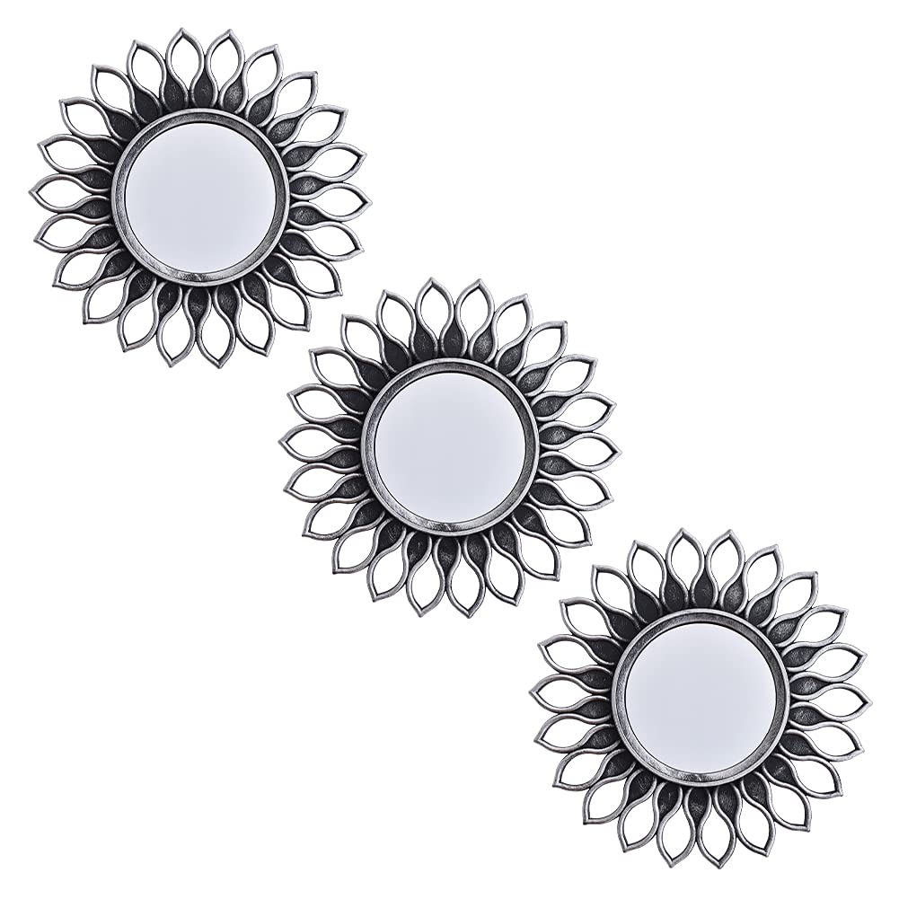 Stylish Set of 3 Round Wall Mirrors for Living Room & Bedroom Decor | Modern Circle Mirrors for Home Accessories | Perfect for Wall Decor, Vanity, Entryway, and Gallery Walls (Style0013)