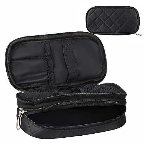 MONSTINA Black Makeup Bag for Women - Travel Cosmetic Organizer for Brushes & Essentials