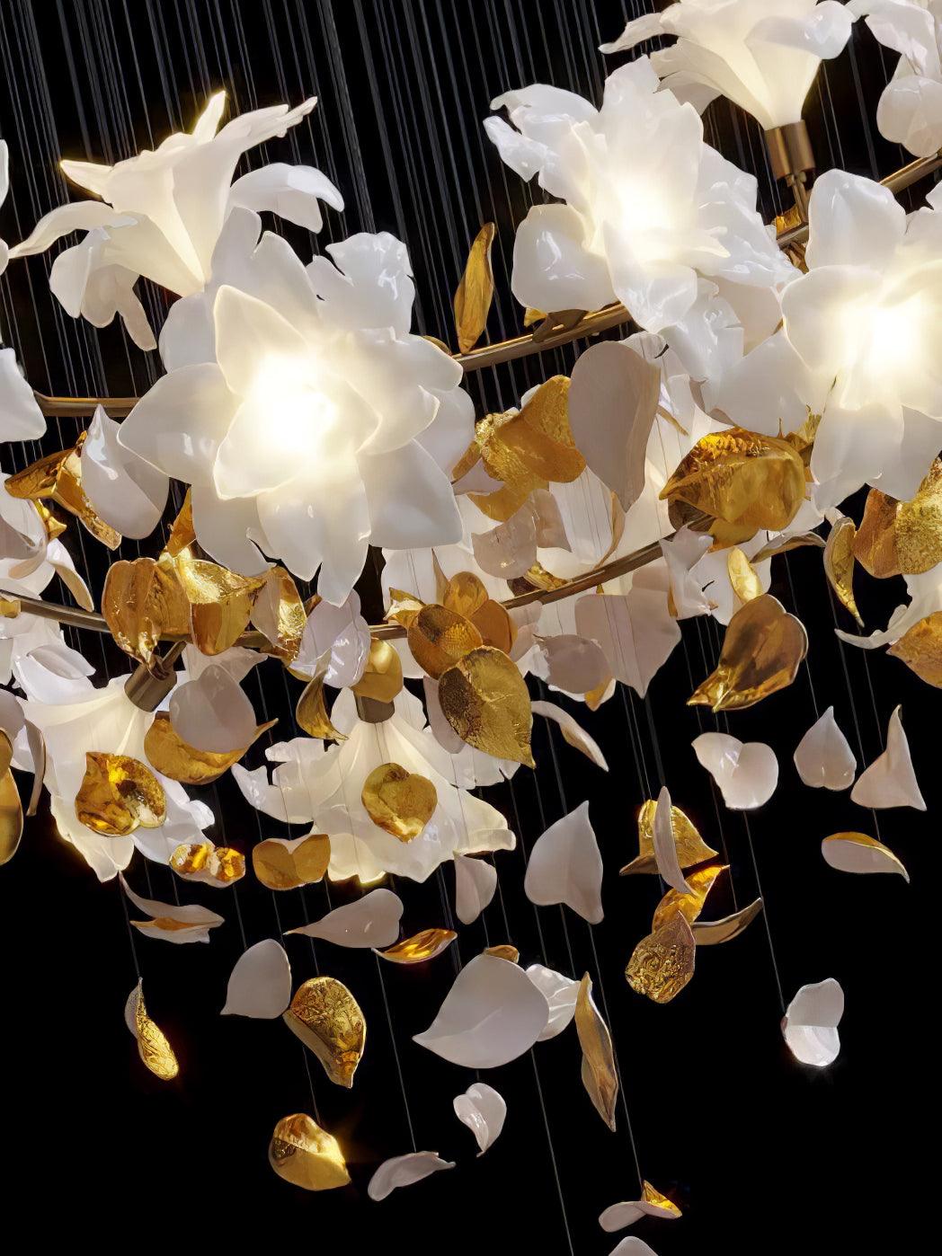Flying Flowers Fluttering Chandelier - Elegant Butterfly Ceiling Light for Bedroom, Living Room & Nursery Decor | Boho Home Lighting Fixture