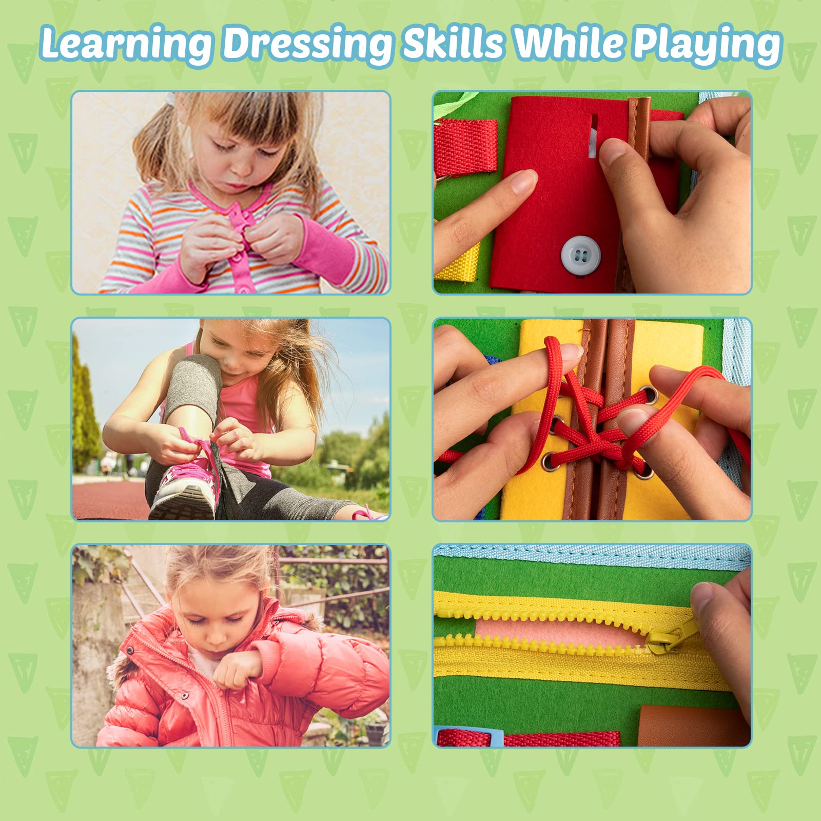 Montessori Busy Board for Toddlers 1-4 Years - Sensory Travel Toy for Fine Motor Skills - Perfect for Preschool & Airplane Activities