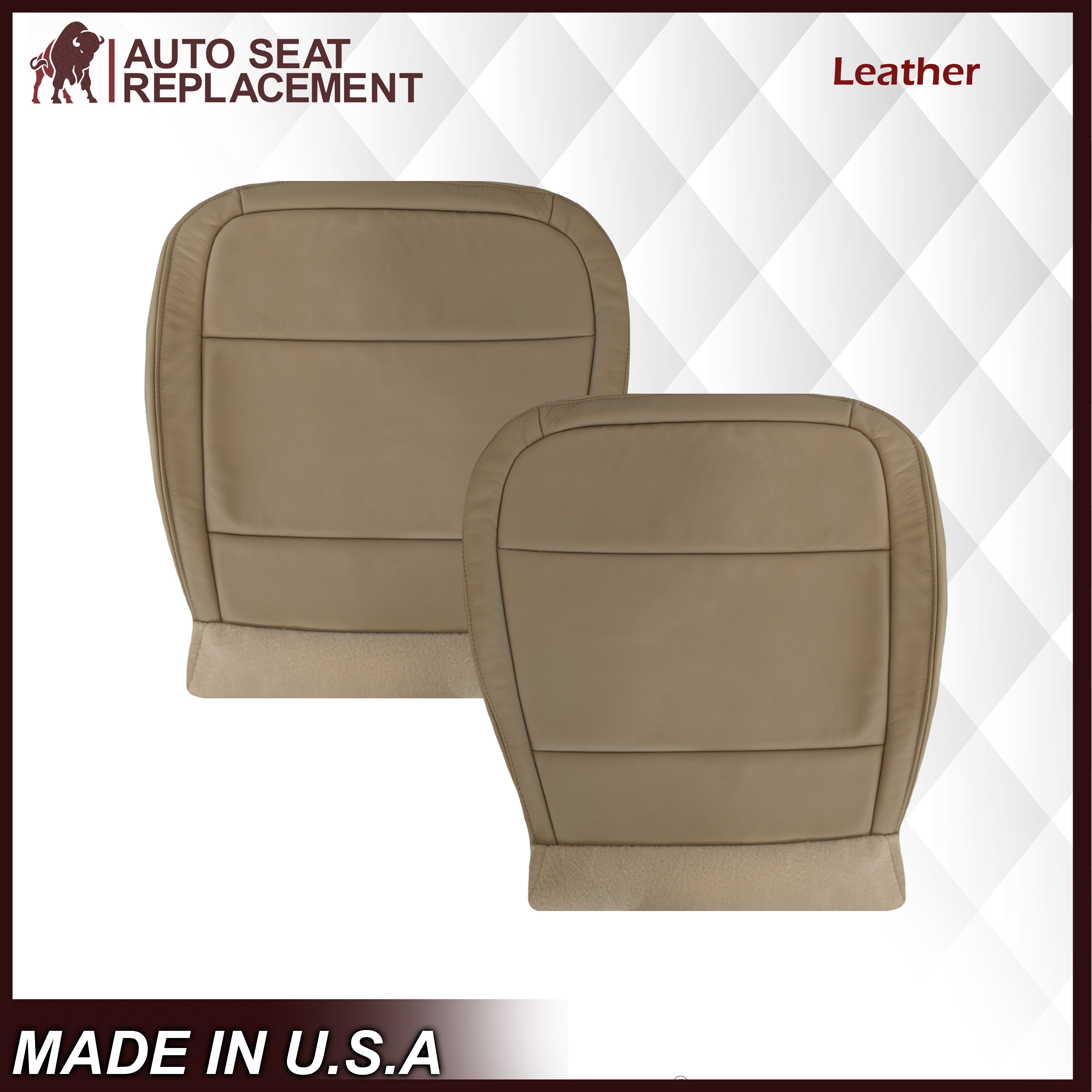 2009-2019 Ford Flex Non-Perforated Tan Leather Seat Covers - Premium Replacement Seat Covers for Comfort & Style - Perfect for Road Trips, Daily Commutes & Car Interior Upgrades