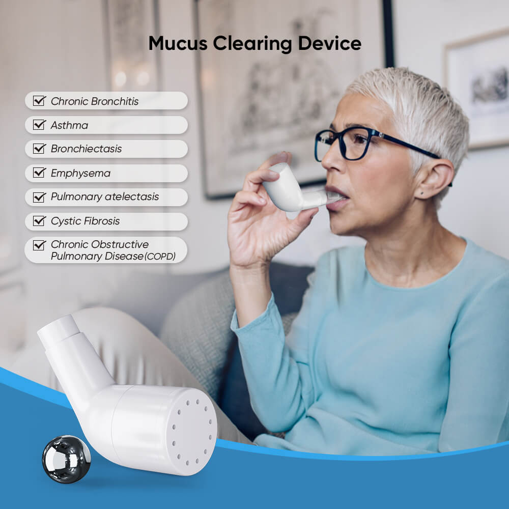 Mucus Removal Device for Lungs - Portable Breathing Trainer for COPD & Asthma Relief - Improve Respiratory Health at Home or Gym