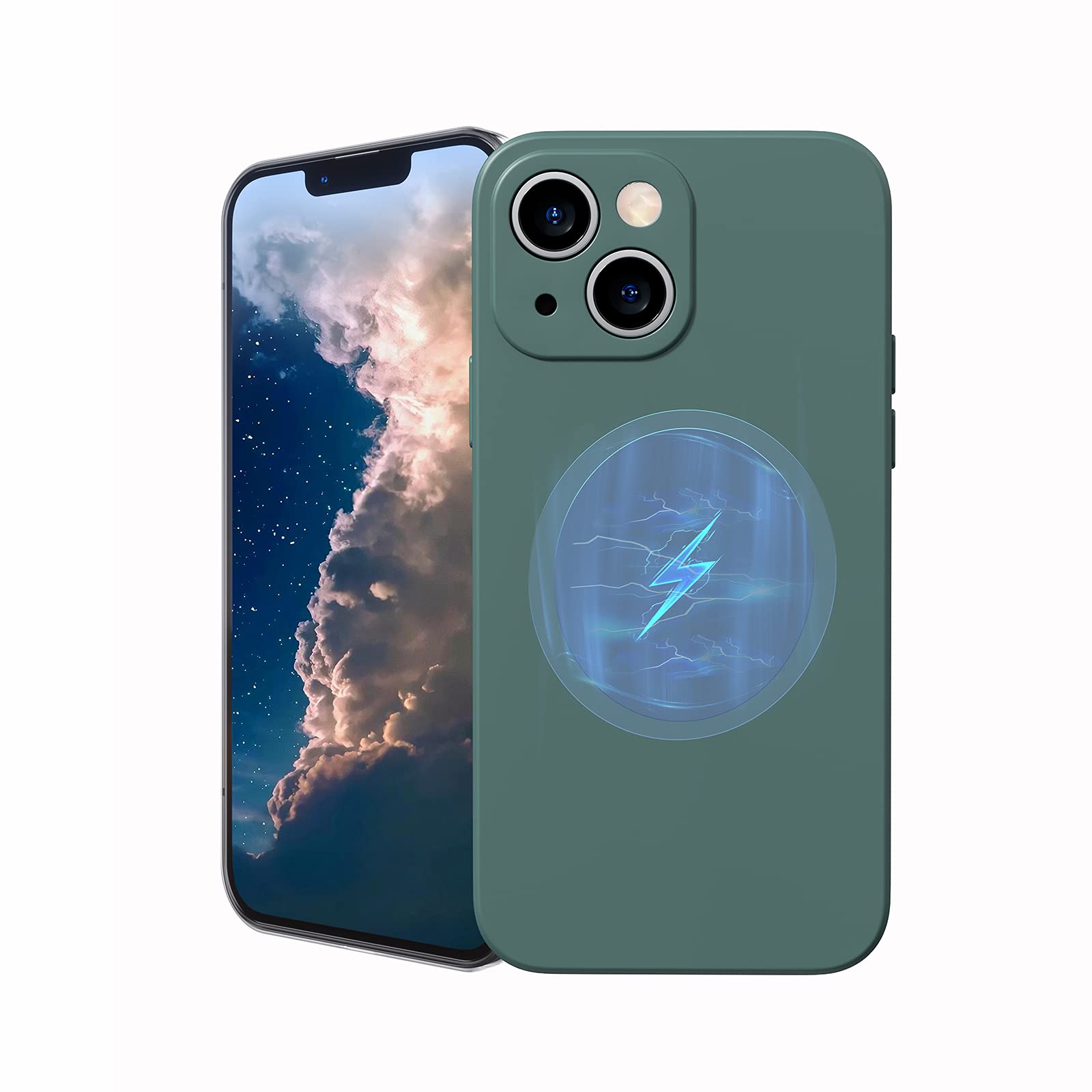 Ultra Thin Magnetic Silicone Case for iPhone 13 with MagSafe Wireless Charging - Shockproof Anti-Scratch TPU Soft Protective Cover (6.1 Inch, Green) | Perfect for Daily Use, Commuting & Wireless Charging Convenience