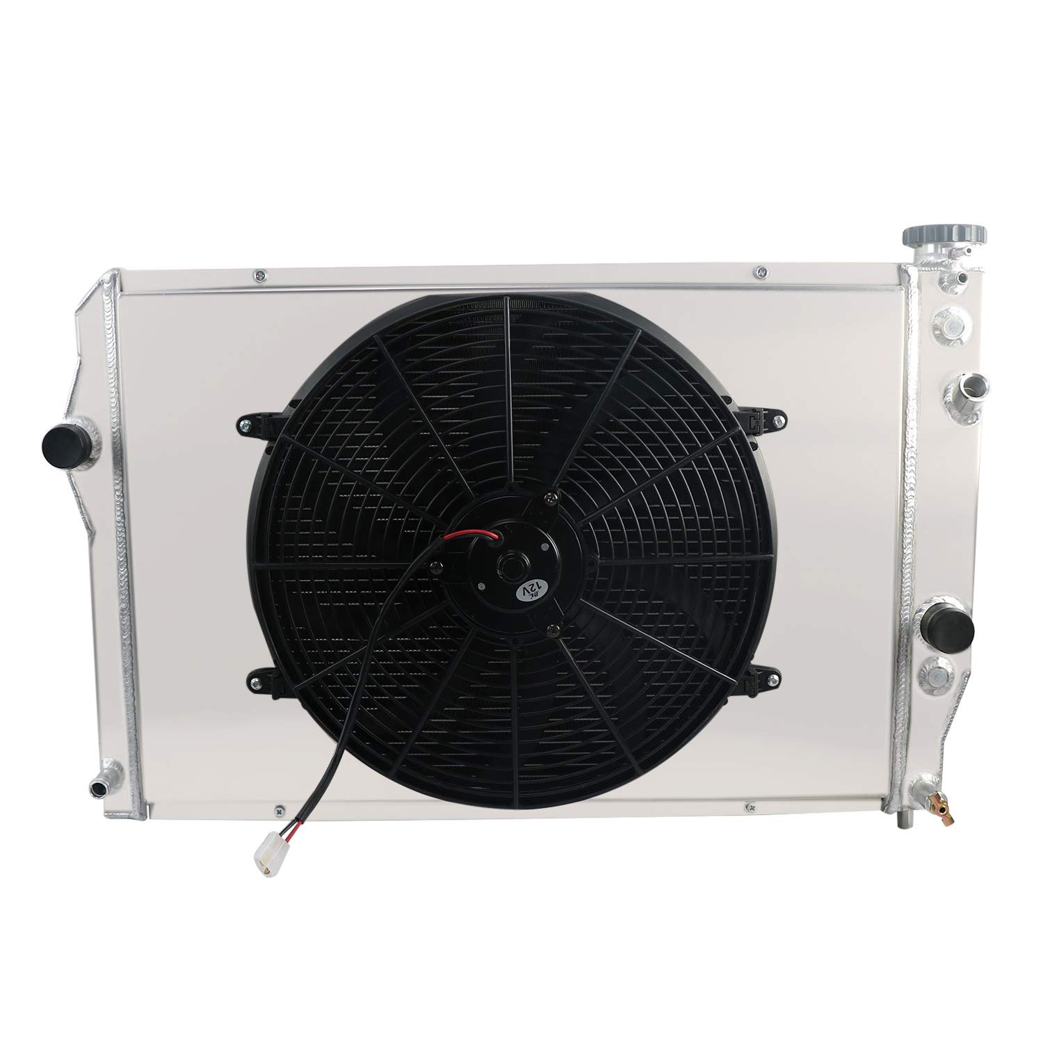 High Performance Full Aluminum Radiator for 1993-2002 Chevy Camaro & Pontiac Firebird 3.4L 3.8L 5.7L V6 V8 Gas Engine - 3 Row Radiator with Shroud Fan Relay Kits - Perfect for Street Racing & Hot Rod Upgrades