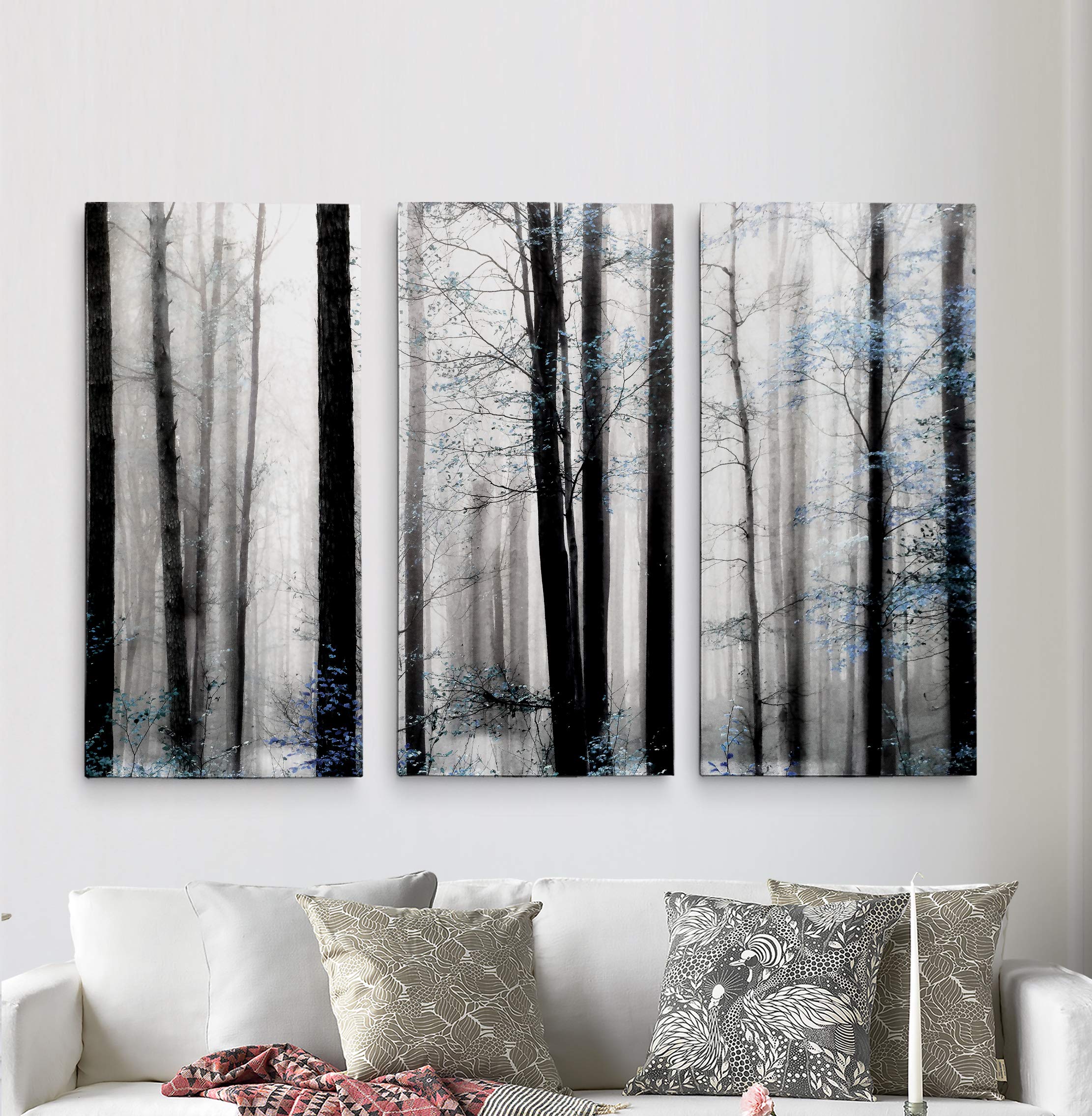 Waiting For Spring 3-Panel Canvas Wall Art - 32x48 Inch Wood Framed Landscape Painting for Living Room, Bedroom & Office Decor | Nature Inspired Home Artwork
