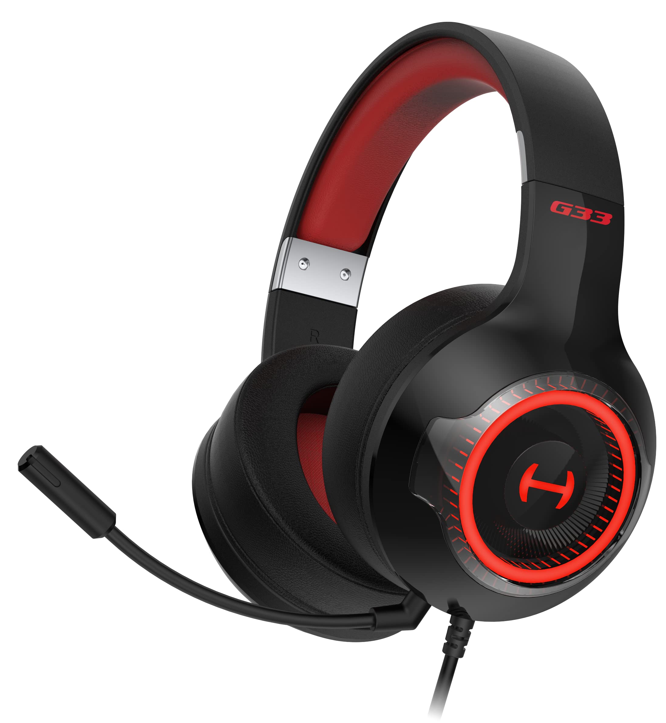 HECATE by Edifier G33 Gaming Headset with Microphone - Low Latency Over-Ear Headphones with RGB Lighting & Noise Cancellation - USB Wired Headset for PC, Mac, Laptop, PS4 - Perfect for Competitive Gaming & Online Streaming