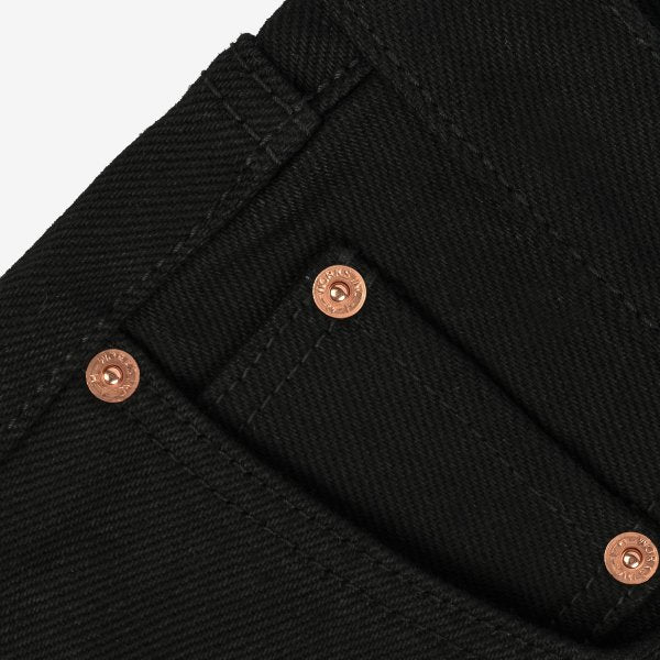 Iron Heart IH 888S SB 21oz Selvedge Denim Jeans - Medium/High Rise Tapered Cut, Non-Fade Super Black Raw Denim for Men | Durable Workwear & Casual Style