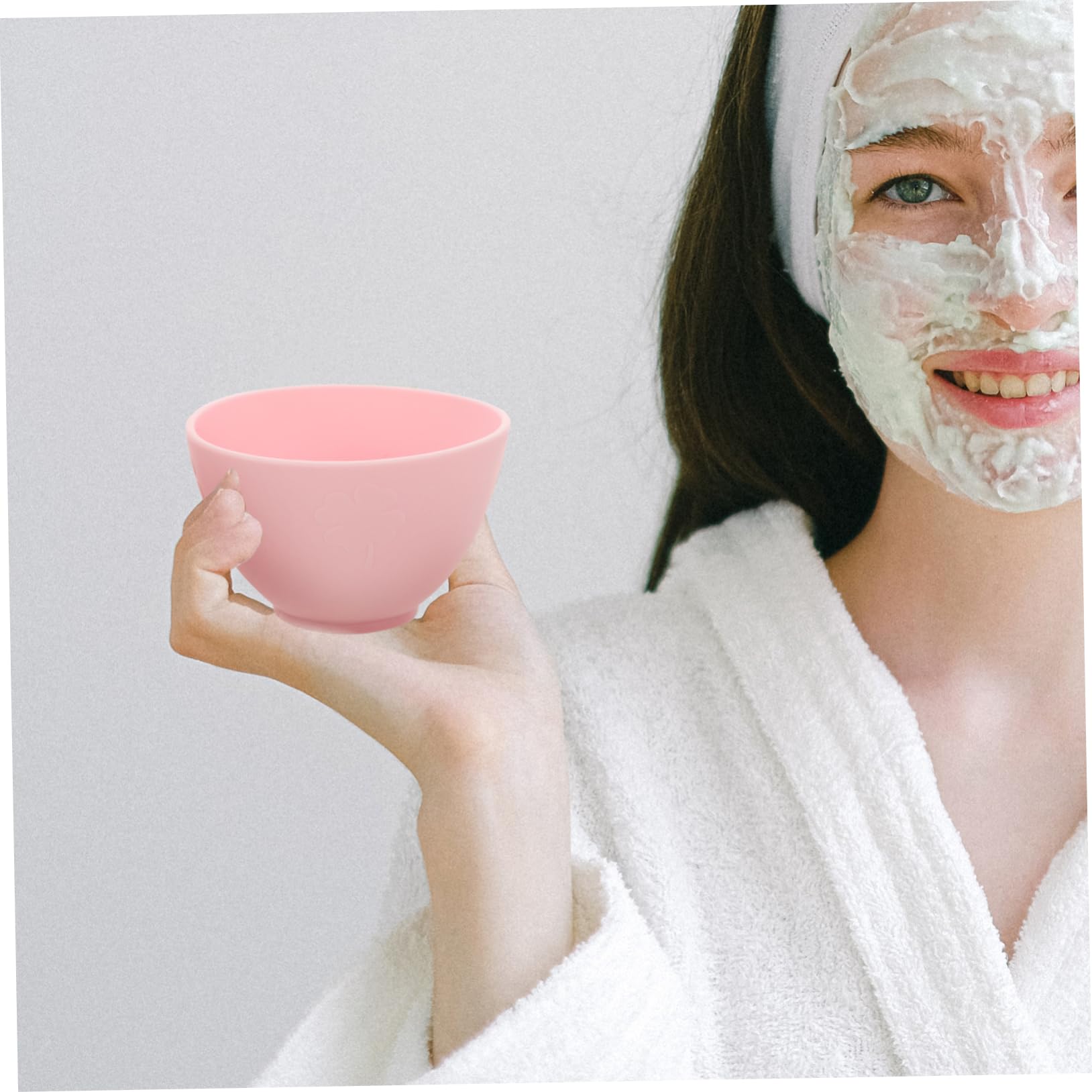 1 Set Pink Plastic Beauty Mask Bowl & Mixing Kit for DIY Facials - Includes Jelly Mask Bowl, Dip Cups, Mixing Brush & Patches - Perfect for Salon & At-Home Skincare Treatments