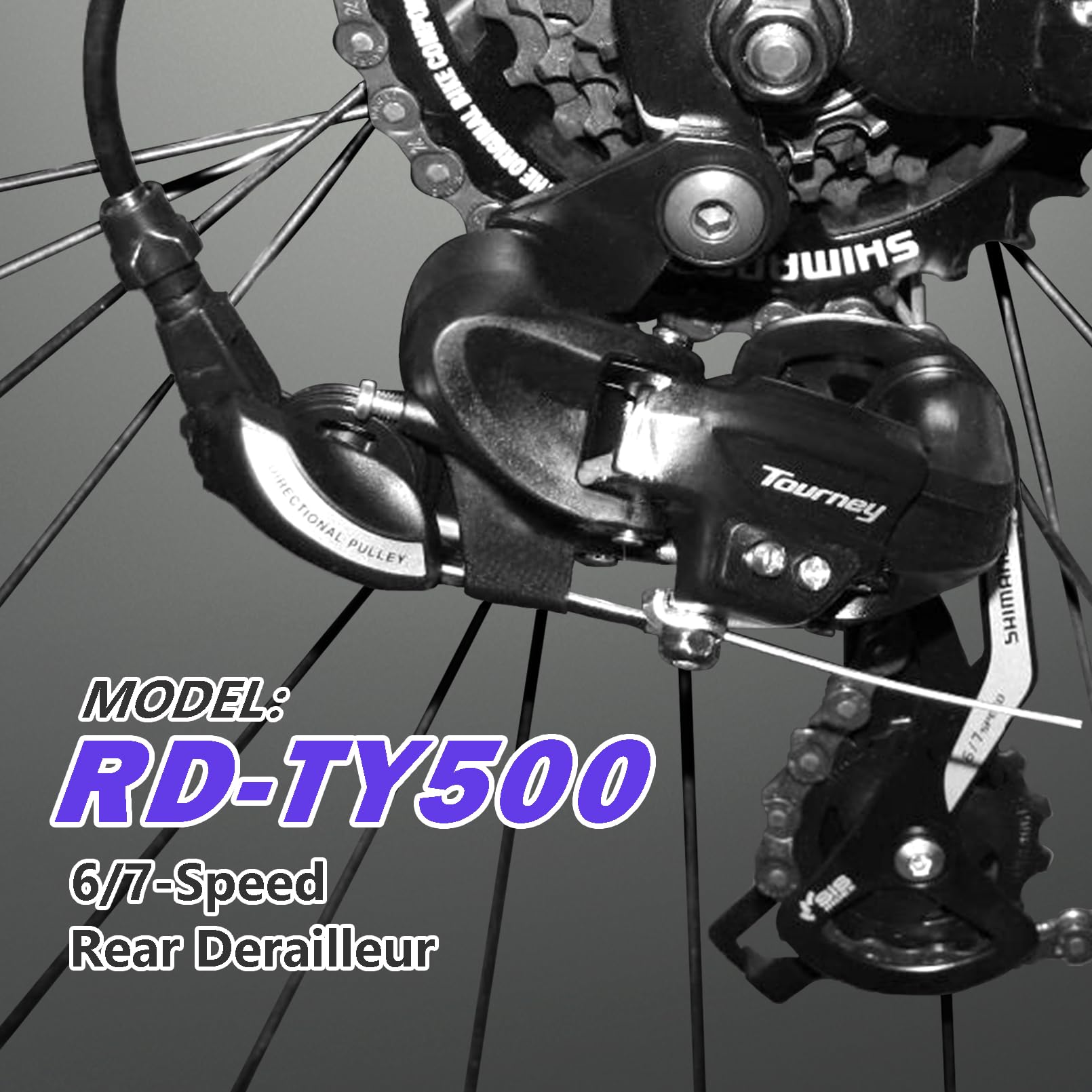 Bike Rear Derailleur RD-TY500 - 6/7 Speed Direct Mount Derailleur for Folding Bikes & Mountain Bikes | Smooth Gear Shifting for Commuting & Trail Riding