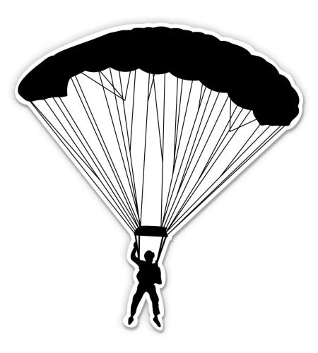 Skydiver 5-Inch Vinyl Sticker - Waterproof Decal for Car, Laptop, iPad - Perfect for Outdoor Adventures, Travel Gear & Personalizing Devices