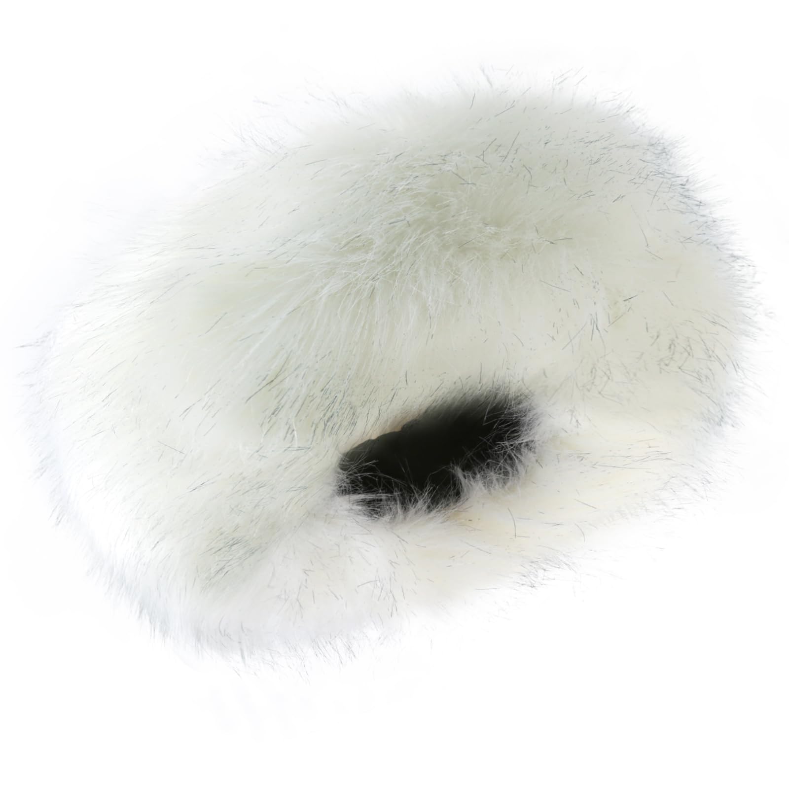 Women's Faux Fur Headband - Elastic Fuzzy Thick Winter Earmuffs & Ear Warmers for Cold Weather | Soft Headwrap for Outdoor Activities, Skiing, Running (White)