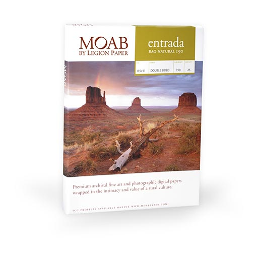Moab Entrada Rag Natural 190 - Premium Cotton Rag Paper for Fine Art Printing & Photography | Ideal for Archival Prints, Watercolor, and Mixed Media Art Projects