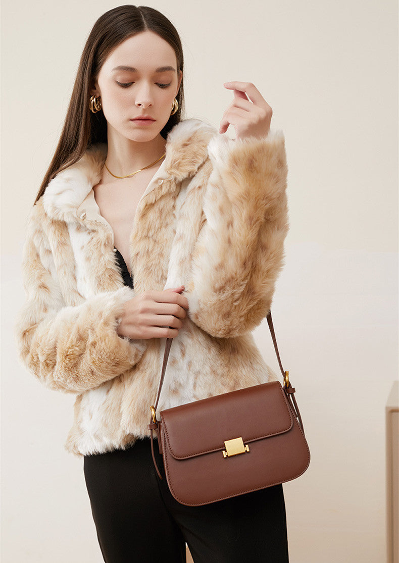 Compact Leather Shoulder Bag for Women - Stylish Crossbody Purse with Adjustable Strap - Perfect for Work, Travel & Everyday Use