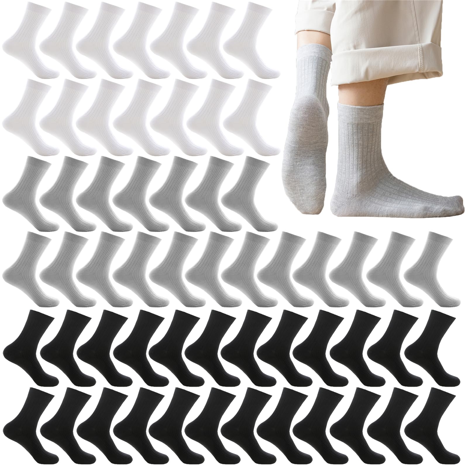 20 Pairs Women's Moisture-Wicking Athletic Crew Socks - Cushioned Sports Socks for Running, Gym, Hiking & Travel - Breathable Comfort for Workouts & Daily Wear