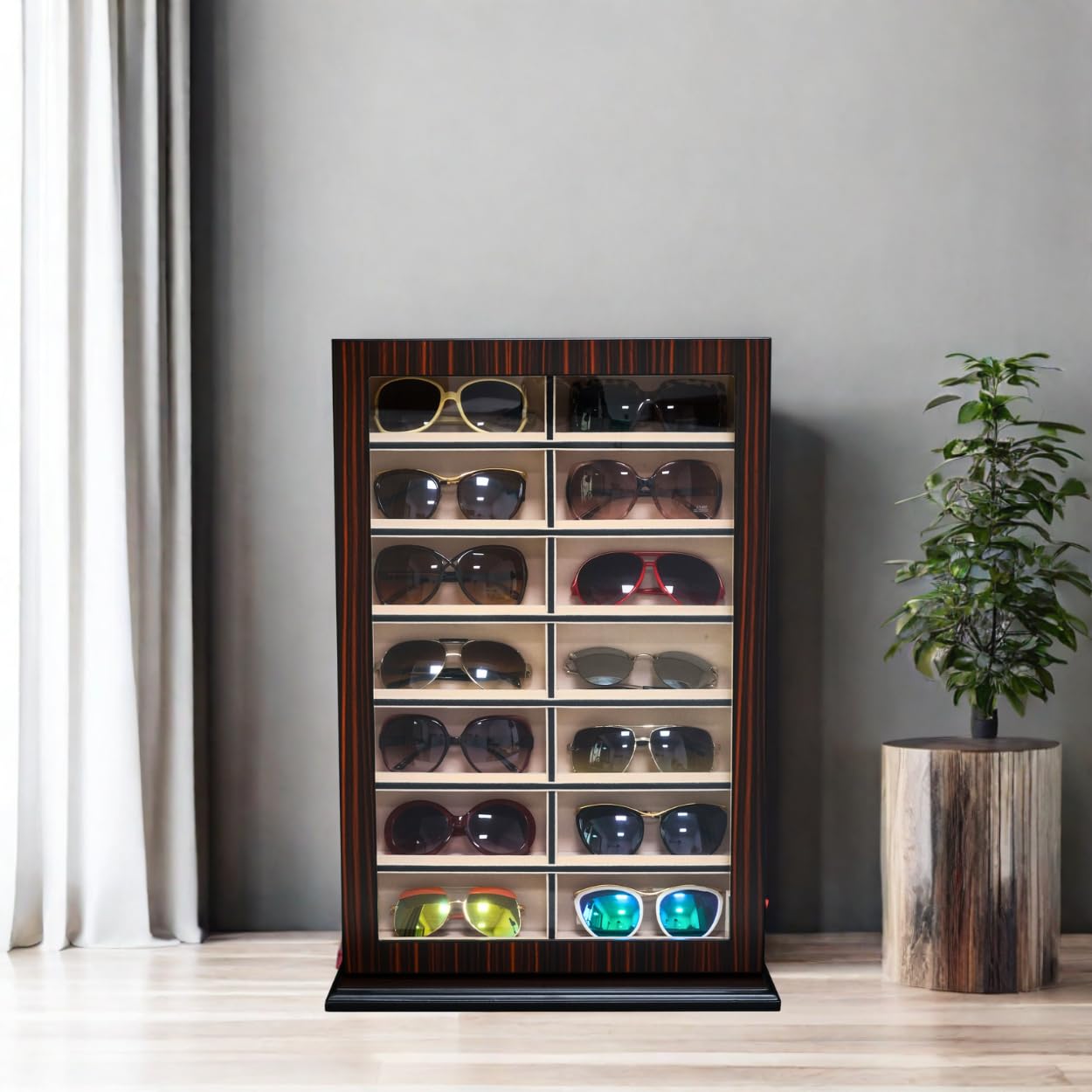 Premium Eyeglass & Sunglass Display Case - Durable Storage Box Organizer for Glasses, Sunglasses & Reading Glasses - Perfect for Home, Office, Retail Store & Travel Use