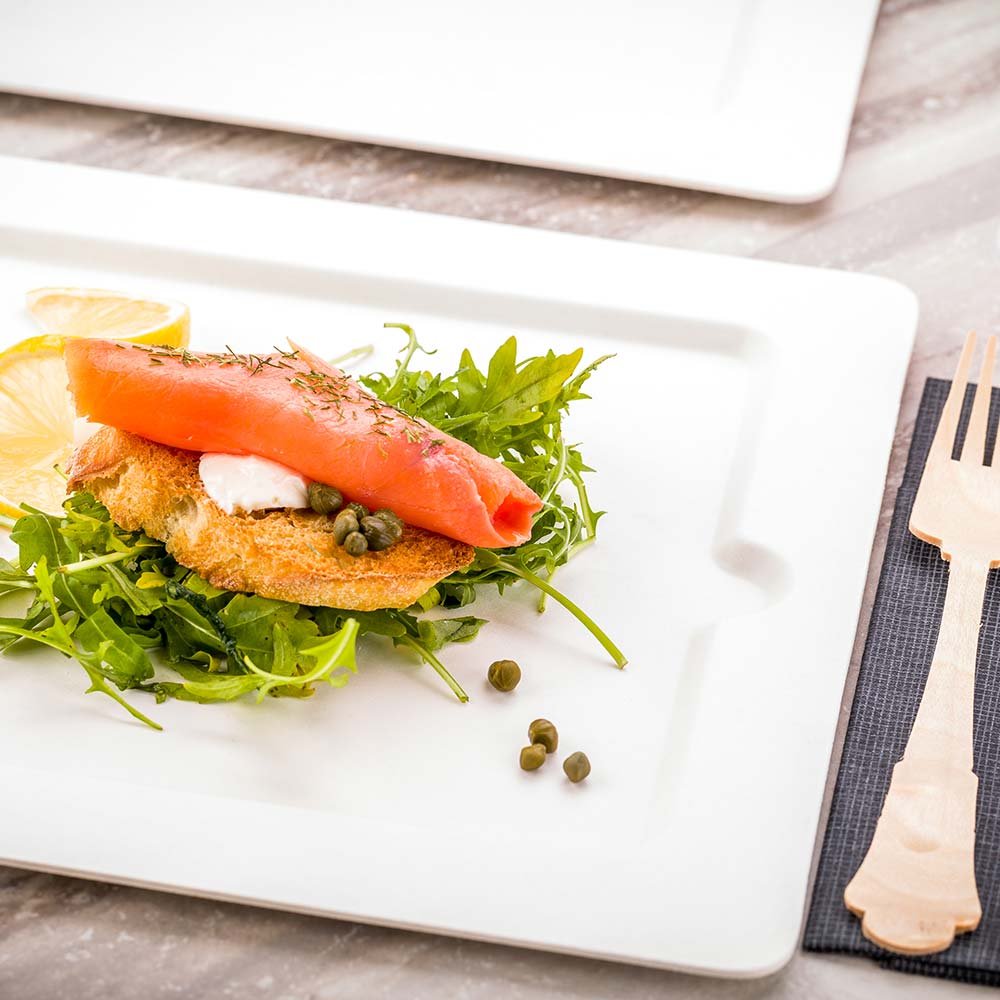 Eco-Friendly 9.7 Inch Disposable Dinner Plates - 100 Pack Heavy-Duty Bagasse Plates Made from Natural Sugarcane Fibers | Sturdy & Modern White Restaurantware for Parties, Catering & Outdoor Events