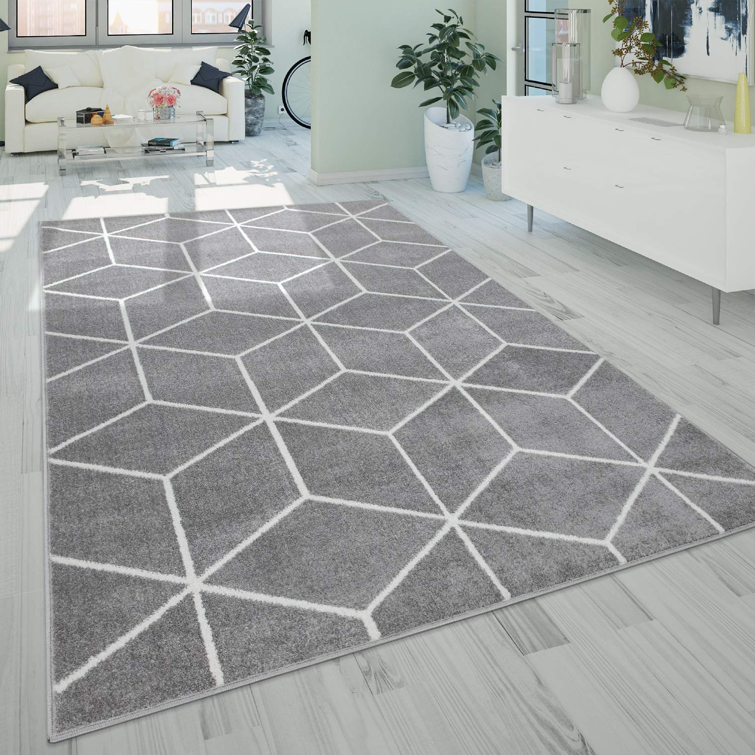 Paco Home Grey Geometric Area Rug 2' x 3'3