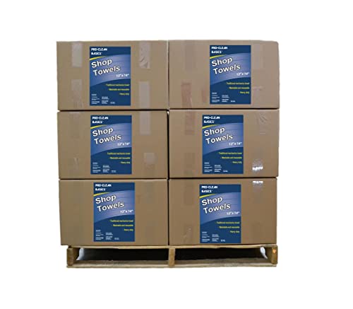 Premium Reusable Commercial Cleaning Shop Towels - 100% Cotton, 10