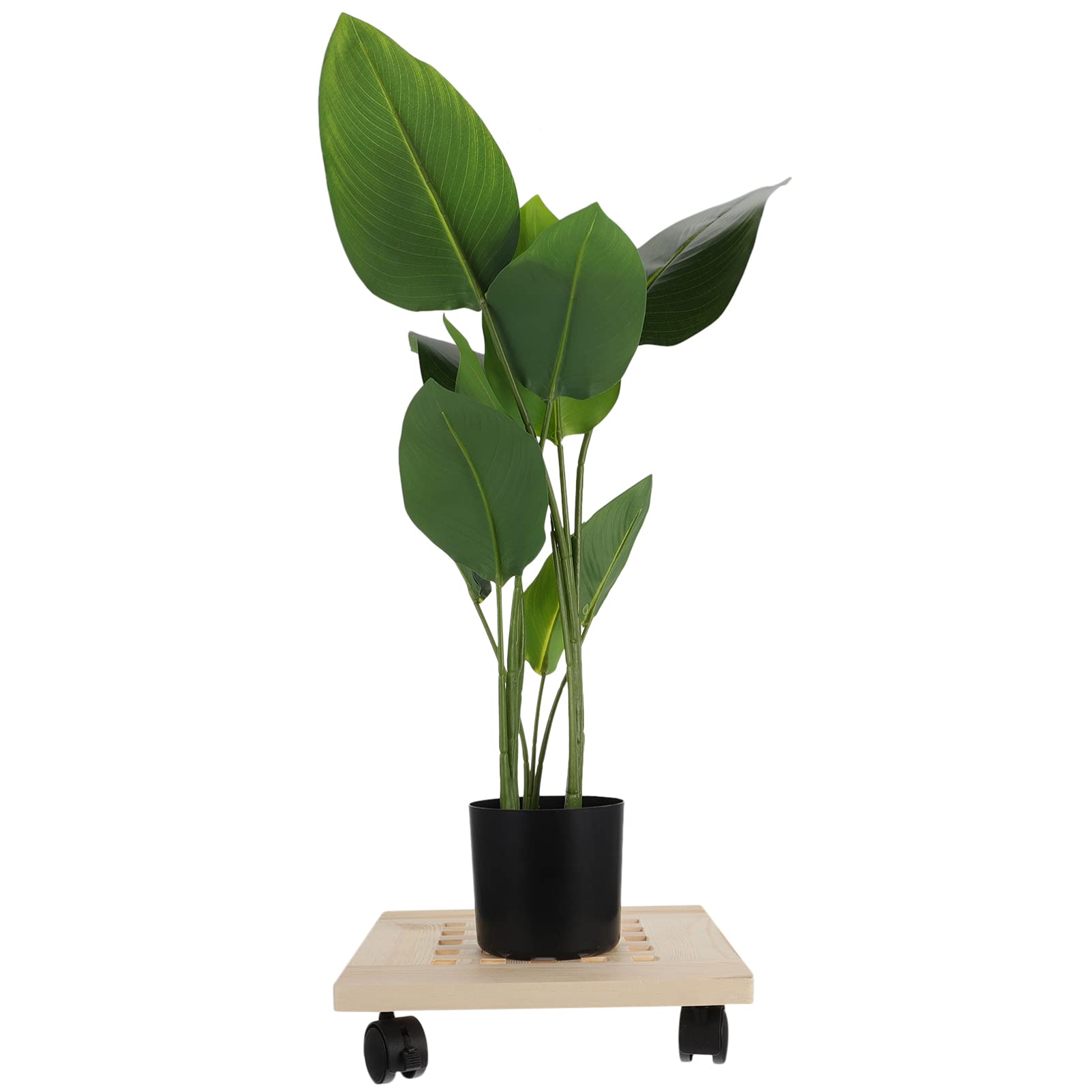 **Cabilock Heavy Duty Rolling Plant Stand with Wheels - Wooden Flower Pot Tray & Mobile Plant Trolley for Indoor/Outdoor Use - Perfect for Moving Large Potted Plants, Herbs, or Decor**