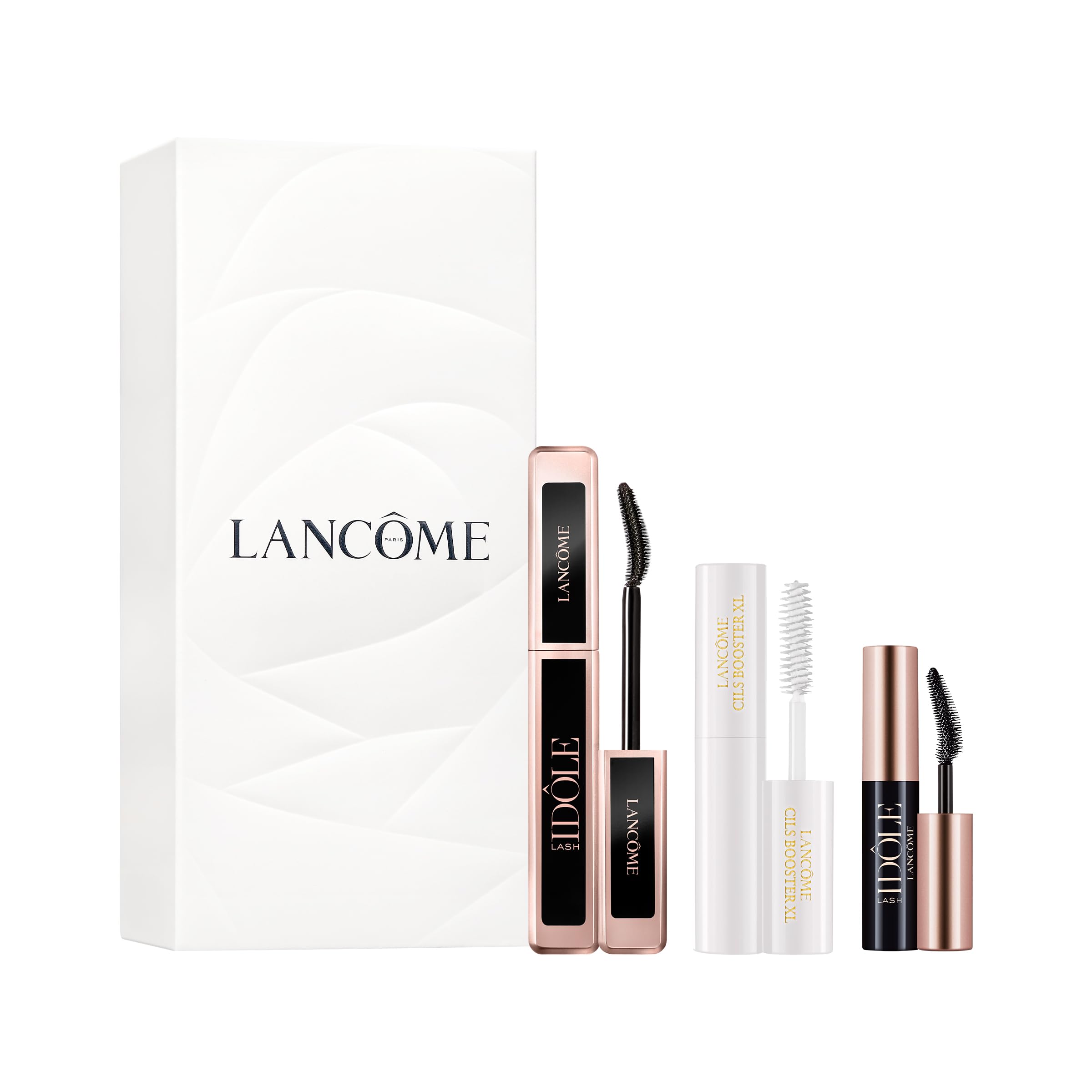 Lancôme Lash Idôle x Cils Booster XL Mascara Gift Set - Full Size Mascara (0.27oz) + Travel Size Lash Primer (0.13oz) + Mini Mascara (0.08oz) | Volumizing & Lengthening | Perfect for Everyday Wear & Special Occasions