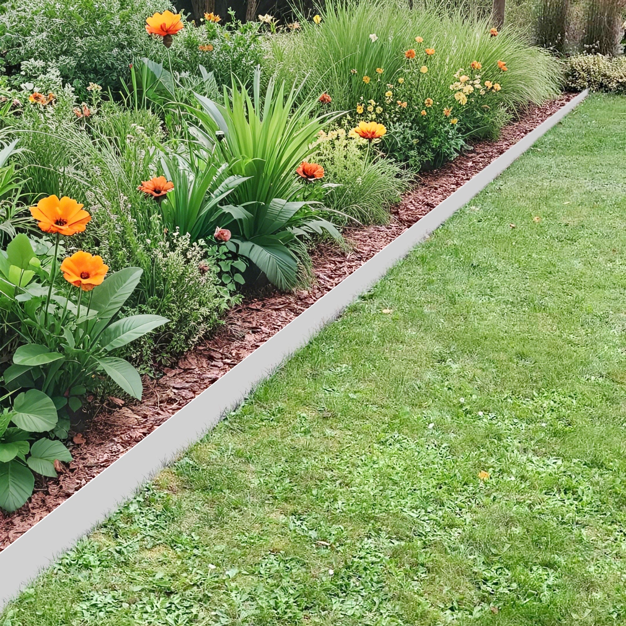 2 Pack Heavy Duty Corten Steel Landscape Edging - Durable Waterproof Garden Borders for Flower Beds, Walkways & Driveways | Rust-Resistant Outdoor Yard Edging