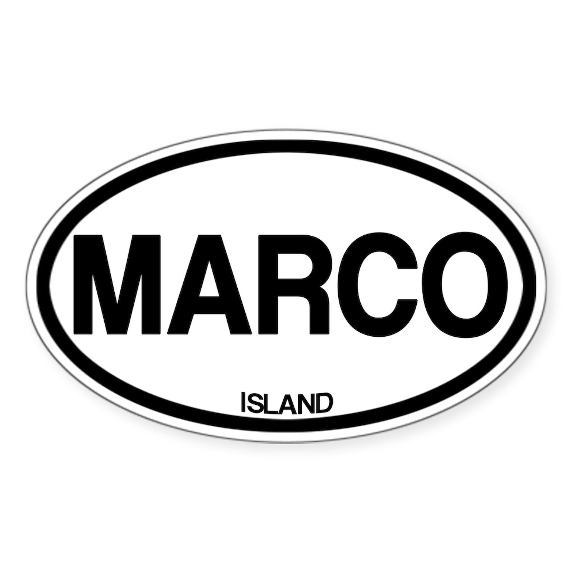 Marco Island Oval Car Bumper Sticker - Waterproof Vinyl Decal for Cars, Trucks, Laptops & Windows - Perfect for Travel Enthusiasts & Beach Lovers