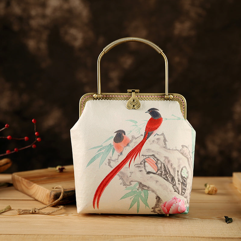 Floral Chain Shoulder Crossbody Top Handle Handbag for Women - Elegant Purse for Parties, Weddings & Everyday Use