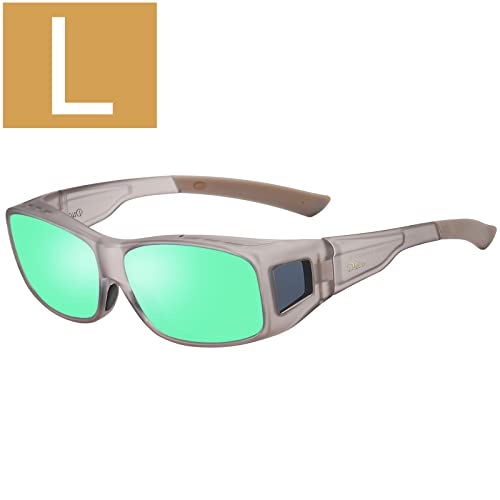 L Size Transparent Grey Frame Revo Green Grey