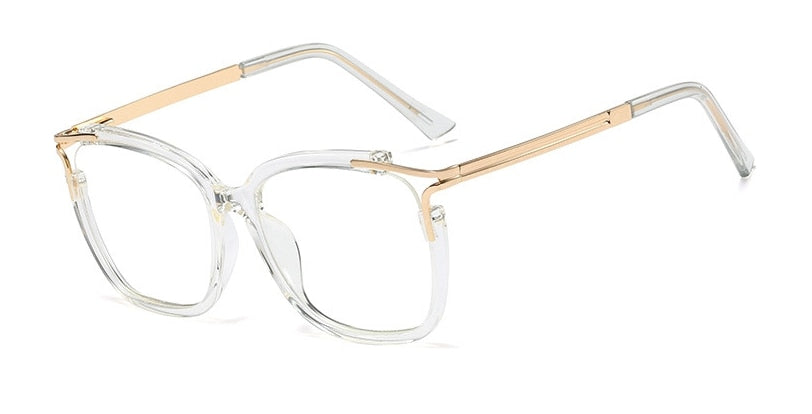 CCspace Unisex Full Rim Square Cat Eye Acetate Frame Eyeglasses 48054 - Trendy Retro Style for Men & Women - Perfect for Reading, Fashion, and Daily Wear