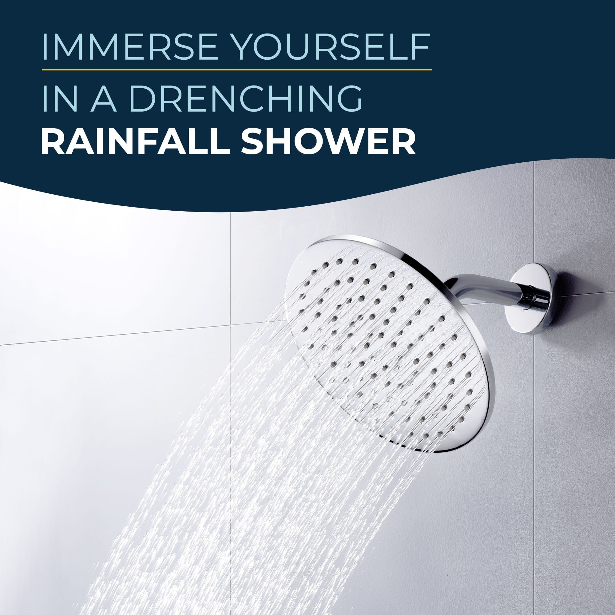 Premium 8 Inch All-Metal Rain Shower Head - 1.75 GPM Low Flow Rainfall Spray - Perfect for Bathroom Spa Experience & Water Conservation