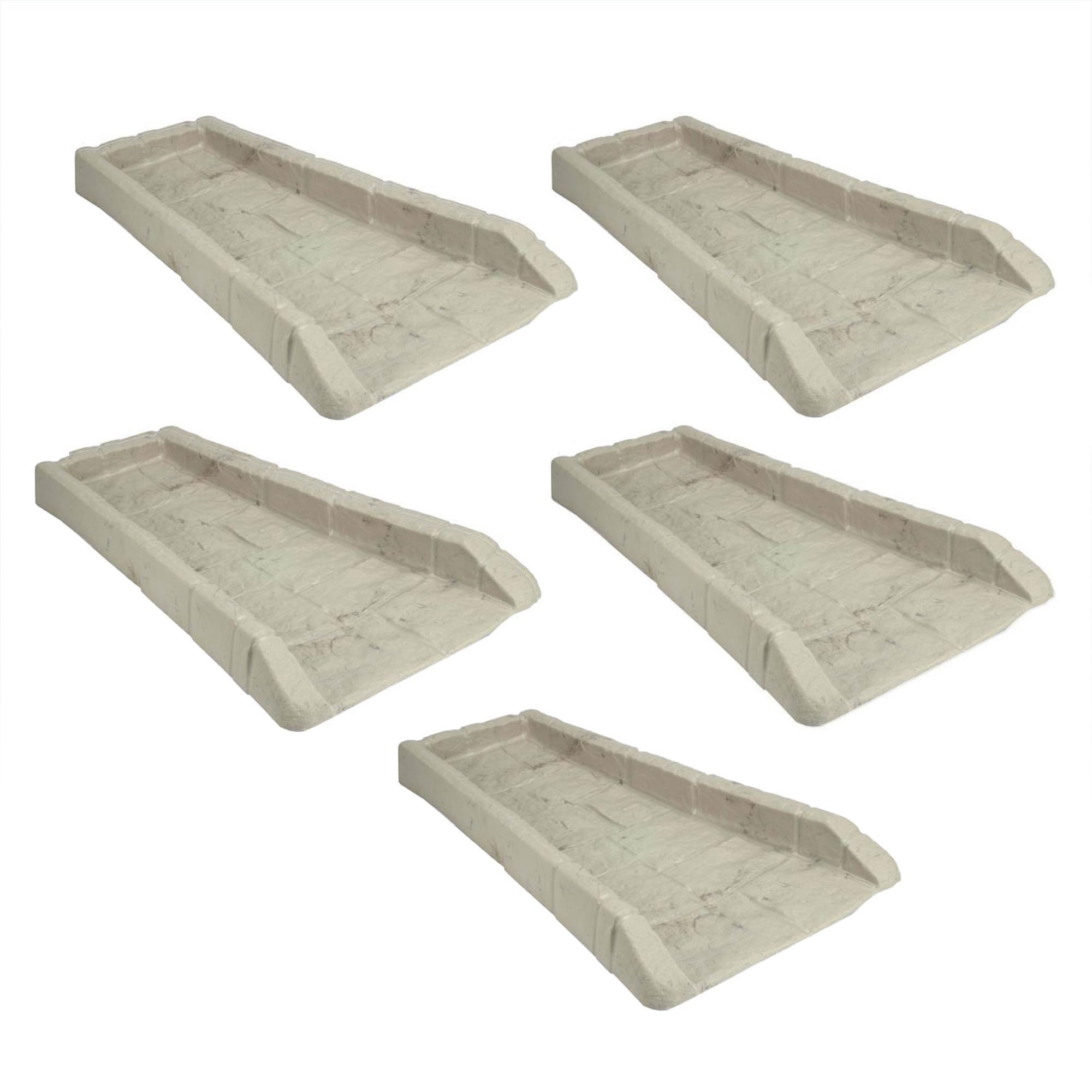 Suncast Durable Plastic Rain Gutter Downspout Splash Block - Erosion Control for Garden, Front Yard & Backyard - Set of 5 in Taupe - Perfect for Water Drainage & Landscape Protection
