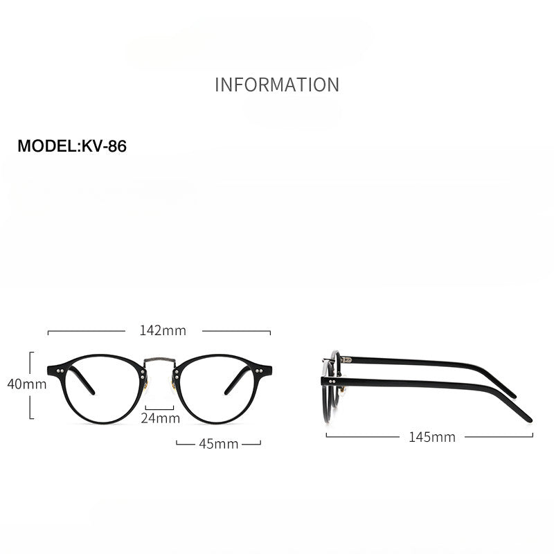 Stylish Acetate Oval Glasses Frames DJ KV 86 - Trendy Unisex Eyewear for Reading, Fashion & Everyday Use