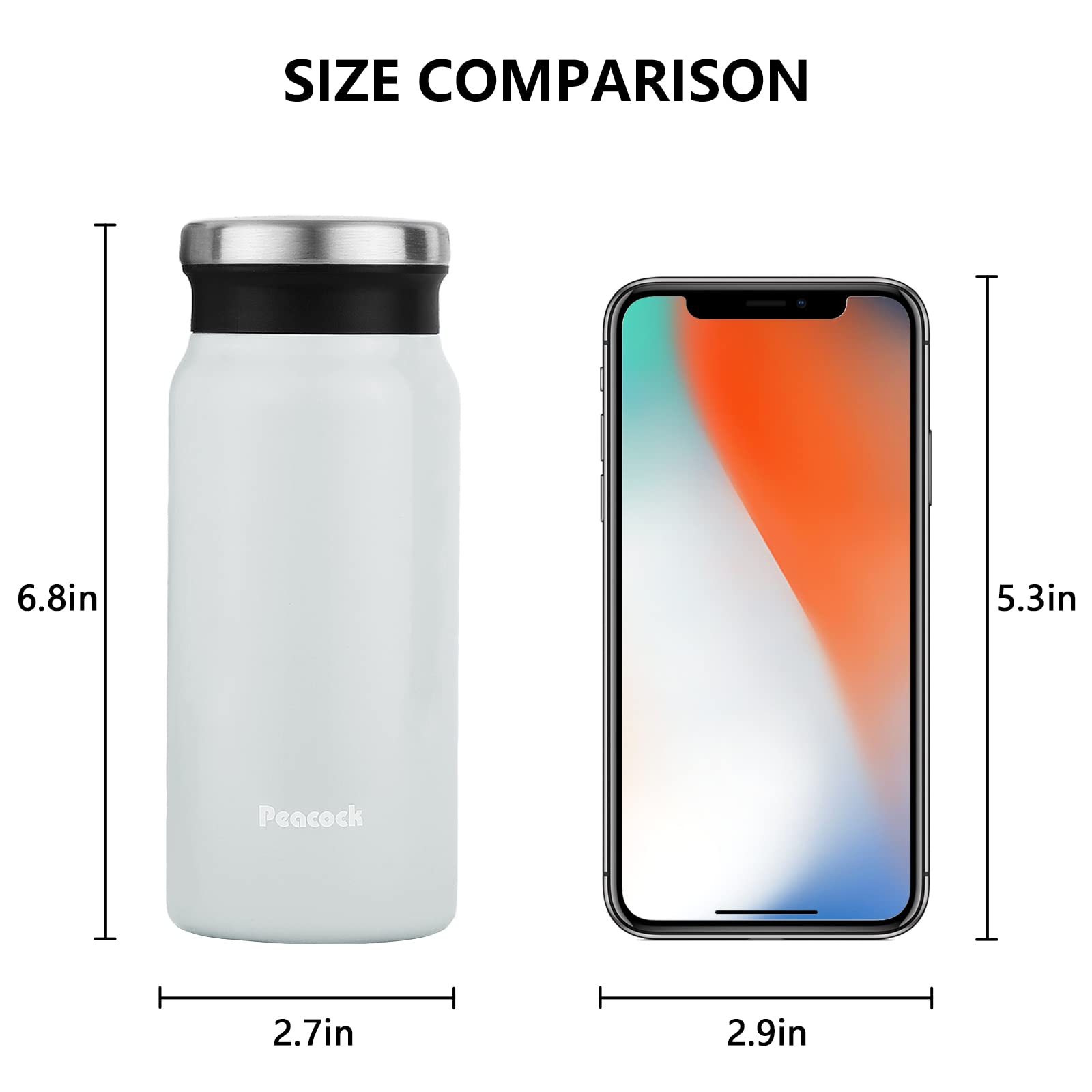 14oz Stainless Steel Travel Coffee Mug - Vacuum Insulated Thermos for Hot/Cold Drinks - Leakproof Tumbler for Commuting & Outdoor
